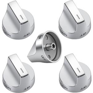 Upgraded W11122880 Stove Knobs Compatible with Whirlpool Gas Range Oven WFG520S0FS0 WFG520S0FS1 WFG745H0FE0, Surface Burner Cooktop Control Cooktop Knob Replacement W10862482-5 Pack