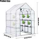 Walk-in Greenhouse Replacement Cover with Roll-Up Zipper Door 56x56x76 inch PVC Plant Gardening Greenhouse Cover for Gardening Plants Cold Frost Protection Wind Rain Proof (White Frameless)