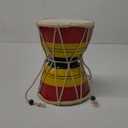 Handmade Wooden & Leather Classical Indian Folk Dumroo Damroo Damaru Hand Drum Set Percussion Decorative Collectible Showpiece World Musical Instruments (Multi)