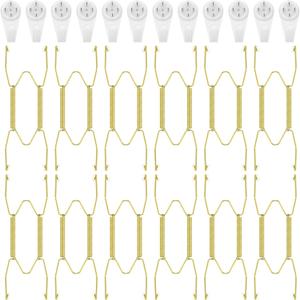 12 Pieces Plate Hangers for Wall Stainless Steel Wire Invisible Plate Hangers Heavy Duty Display Holders with 12 Pieces Hooks for Wall Decorative(Gold,4-5 Inch)