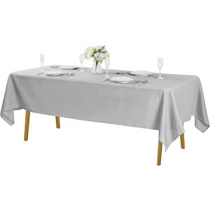 3 Pack Rectangle White Table Cloth Bulk Washable Polyester Table Cover for Wedding Dining Table Buffet Parties Banquet Decoration（60x102Inch Grey)