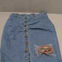 Belle Poque Denim Pencil Skirt for Women Ruched Bodycon Jeans Skirt with Belt High Waisted Pencil Skirts (Small, Blue)
