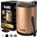 Kaffe One-Touch Coffee Grinder Electric w/Cleaning Brush (3 oz) - Stainless Steel - Coffee Grinders for Home Use - Up to 12 Cups of Coffee per Grind - Easy On/Off Coffee Bean Grinder - Copper