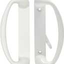 Built Industrial Sliding Glass Door Handle & Lock - Mortise Style White Diecast, Fits 3-15/16 in Hole Spacing - Replacement Patio Handle Set & Sliding Door Lock