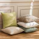 a moment Yellow-Green Chenille Throw Pillow Covers 18x18 Inch Pack of 2 Modern Decorative Throw Pillow Covers Farmhouse Cross Covers Home Decor for Sofa Bedroom Living Room