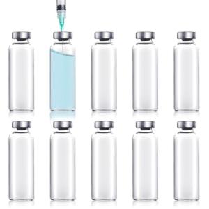 20ml Glass Vials for Injection, with Self Healing Injection Port, Transparent Sealed, Empty Vials for Injection (20ml)