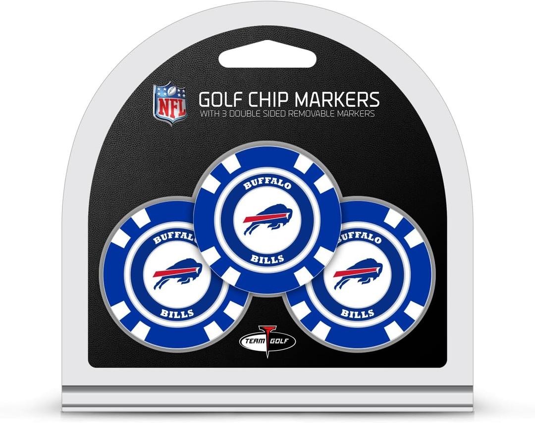 Team Golf NFL Poker Chip Size with Pop Out Smaller Double-Sided Enamel Markers (Multi Team Color)