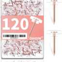 120 PCS Flat Rose Gold Push Pins for Wall Thumb Tacks for Walls Flat thumbtacks Push pin for Bulletin Board Shadow Box Display Thumbtack for Cork Board