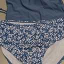 Girls Tankini Swimsuits Two Piece Bathing Suit Drawstring Swimwear Set for Girls 13-14 Years (Blue)