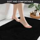 Bathroom Runner Rugs 60x24, Extra Soft and Absorbent Bath Mats, Non-Slip Shaggy Long Bath Rug for Bathroom Floor, Tub and Shower, Machine Washable, Quick Dry, Black