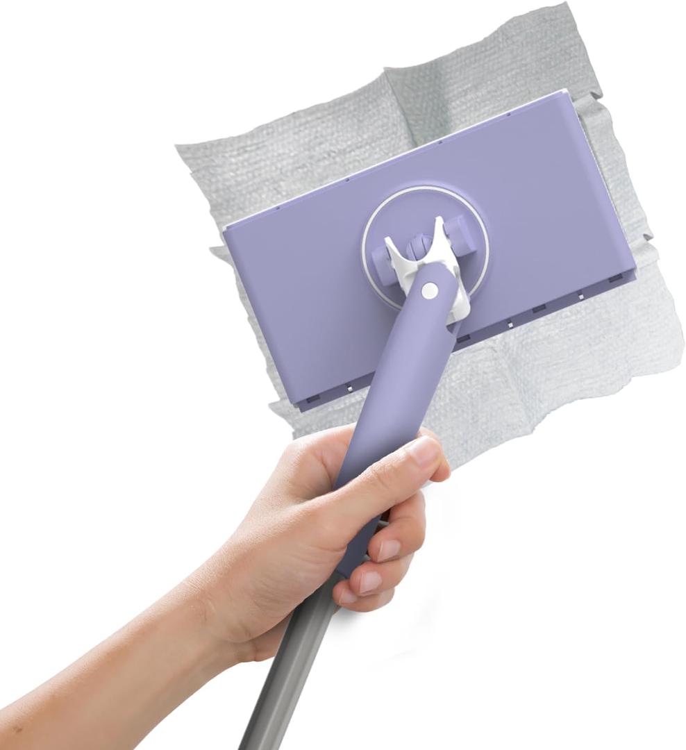 Portable Mini Surface Cleaner with 10 Count Dry Refills, 360 Rotating Cleaning Tool for All-Round Cleaning, Dry & Wet Duster for Window, Kitchen Cabinet, Mirror, Furniture (mini 28inch)