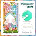 Happy Easter Door Cover Decorations 6x3ft Easter Party Decorations Backdrop Spring Eggs Bunny Flowers Hanging Banner for Indoor Outdoor Holy Sunday Party Supplies (bunny)
