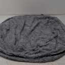 Bean Bag Chair Cover Without Filler,Big Round Soft Fluffy PV Velvet Washable Bean Bag Lazy Sofa Bed Cover for Adults,Living Room Bedroom Furniture Outside,4ft Dark Grey(No Filler)