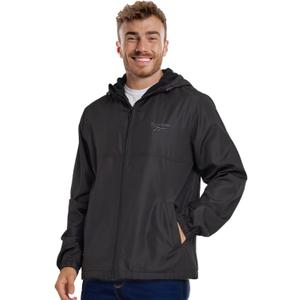 Reebok Rain Jacket Men with Hood, Windbreaker Men Lightweight Waterproof Jacket, L