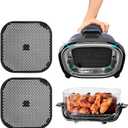 2 Pcs Ninja Air Fryer Splatter Screen, Silicone Combi Accessories For Ninja Crispi Fn101, Reusable Air Fryer Replacement Parts(Updated Version with Larger Cooling Holes)