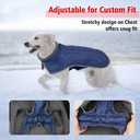 Fragralley Dog Coat Medium, Waterproof Dog Jacket with Warm Fleece Lining, Adjustable Reflective Dogs Winter Coat, Turtleneck Pet Coats for Cold Weather (Blue M)