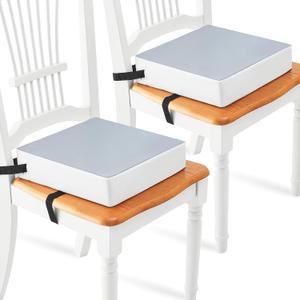 Wenqik 2 Pcs Toddler Booster Seat for Kitchen Chair Dining Table, Booster Cushion for Kids Child Baby with 2 Adjustable Strap Buckle, Portable Travel