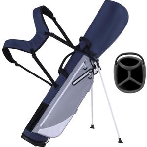Lightweight Golf Stand Bag, 4-Way Full-Length Dividers, Holds Up to 10 Clubs, 3.7 lbs Golf Bag with Dual Straps & Stand for Driving Range, Par 3, and Standard Courses