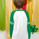Unisex Kids St. Patricks Day Raglan Long Sleeve Shamrock Shirt Lucky Irish Patchwork Clover Top 2-10 Years (XS)