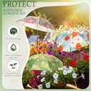 Hillban 6 Pack Plant Shade Umbrellas for Outdoor Plants 23.6" Large Garden Umbrella Shade for Potted Flower with Adjustable 40" H Sunshade Cover for Patio Garden Bed Flowers(Floral Pattern)