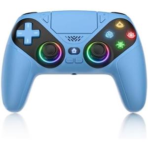 Dinosoo RGB Wireless Controller for PS5/PlayStation 5 PC, Bluetooth Controller with Turbo, Macro, Dynamic Vibration, 6-Axis Motion Control, 3.5mm Audio Jack, 1000mAh Battery, Speaker - Blue Dinosoo RGB Wireless Controller for PS5/PlayStation 5 PC, Bluetooth Controller with Turbo, Macro, Dynamic Vibration, 6-Axis Motion Control, 3.5mm Audio Jack, 1000mAh Battery, Speaker - Blue