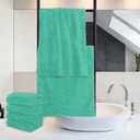 MOONQUEEN 6 Pack Premium Hand Towels - Quick Drying - Microfiber Coral Velvet Highly Absorbent Towels - Multipurpose Use as Hotel, Bathroom, Shower, Spa, Hand Towel 16 x 28 inches (Aqua Green)