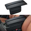 INTGET Center Console Cover for Mazda CX5 Accessories 2026/CX50 CX-50 2023 2024 2025 2026 Car Interior Leather Armrest Arm Rest Lid Cushion Pad Protector (2023+, Black Stitches)