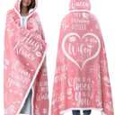 Christmas Wife Gifts from Husband, Wifey Sherpa Fleece Pink Wearable Blanket Hoodie for Women Cozy Birthday Gifts Idea for Her, Unique Anniversary Valentines Day Gift for Her Mothers Day Gift for Wife