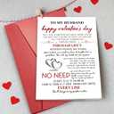 3 x Poem Love Card for Husband, Romantic Husband Valentines Day Card, Sweet Valentines Card for Husband from Wife