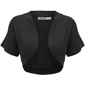 Lock and Love Women's Versatile Open Front Lightweight Short Sleeve Bolero Shrug Medium