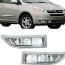 Silscvtt 2Pcs Fog Lights Replacement for Sienna 2004 2005 Clear Lens Fog Light W/Bulbs 81210AE010 81220AE010 Left+Right Side