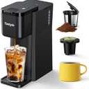 Tastyle Mini Hot and Iced Coffee Maker Single Serve, for K Cup and Ground, 6 to 14 Oz Brew Sizes, with Recipe Book, for Home, Travel, RV, Office and Dorm, Classic Black (2.0 Version)