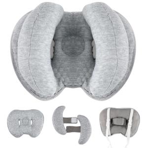 Upgraded 2 in 1 Baby Travel Pillow, Adjustable Banana Shape Baby Neck Head Support Piloow Stroller Insert Cushion for Kids, Toddler, Grey