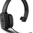 Bluetooth Headset, 60hrs AI Noise Canceling V5.2 Over Head Headphones, Single Ear Trucker Wireless Headset with Mic, Mute Button, Multipoint, for Phones PC Computer Truck Driver Office Work - Black