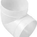 90 Degree 5 Inch Duct Connector. Easy to Mount for Flex or Straight Pipe. Connect Straight Duct with Flex Duct in 90 Degrees. HVAC. Heating. Cooling (Plastic)