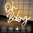 Oh Baby Neon Signs for Wall Decor USB Powered LED Light Up Sign for Baby Shower Birthday Party Gender Reveal Christening Day Decor 1st Birthday Backdrop