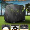 Golf Cart Cover 4 Passenger Heavy Duty, 420D Waterproof Golf Cart Covers Extended Roof Compatible with EZ GO Club Car Yamaha Golf Carts, Outdoor Dustproof 4 Seat Club Car Cover (Up to 112 Inch)