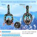 Full Face Snorkel Mask for Adults Teen, Snorkeling Gear with Detachable Camera Mount, Panoramic 180 View, Anti-Fog Anti-Leak Snorkling Set for Man and Women