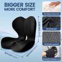 Amxixaun Lumbar Support Seat Cushion - Memory Foam Cushion for Office Chair, Car Seat, Airplane - Sciatica & Hip & Coccyx Pain Relief Desk Chair Cushion for Long Sitting Office Workers, Car Drivers
