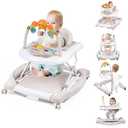 Boyro Baby Baby Walker, 5-in-1 Baby Walkers for Boys and Girls 6-12 Months with Bouncer, Removable Footrest, Feeding Tray & Music, Foldable & Adjustable Activity Walker for 6-18 Months Toddler Infant