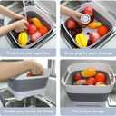 Collapsible Dish Basin 2.4Gal/9L, Foldable Sink with Drain Plug & Non-Slip Base for Kitchen, Camping, Baby Care (Gray)