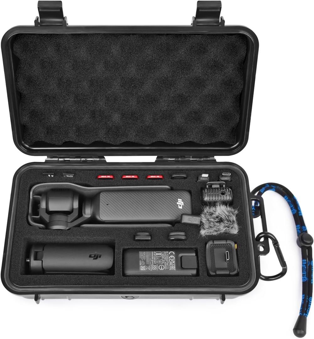 Lekufee Travel Waterproof Hard Case Compatible with DJI Osmo Pocket 3/Creator Combo/Power Expansion Combo/DJI Pocket 3 Video Camera/Vlogging Camera and Accessories(Case & Bag Only)
