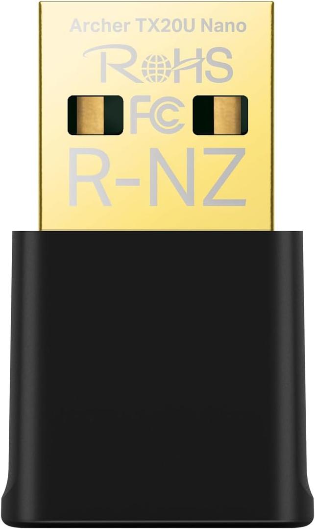 TPLink Nano USB WiFi 6 Adapter for PC(Archer TX20U Nano)  AX1800 2.4G/5G DualBand Wireless Network Transceiver Adapter for Desktop PC, OFDMA, MUMIMO, WPA3, Travel Size, Supports Windows 11/10