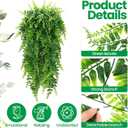 Geosar 36 Pcs Artificial Hanging Plants 32 Inch Hanging Boston Ferns Plastic Fake Plants for Wall Room Garden Wedding Garland Indoor Outdoor Decoration, No Basket