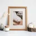 2 x 8.5x11 Picture Frame, Solid Oak Wood 8.5 by 11 Picture Frame with Mat to 6x8(Openning Size is 5.5x7.5), 11x8.5 Natural Oak Frames for Wall and Tabletop Display, Set of 1
