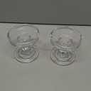 2Pcs Glass Candle Holders,Crystal Glass Candle Holder,Clear Pillar Taper Candlestick for Wedding, Party, Holiday Decoration (Small)