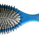 Isinis Hair Brush 440 Medium Electric Blue  Made in France 8-Row Styling Brush with No Ball Tip Nylon Bristles, Cushion Base for Smooth Blow-Drying, Detangling & Everyday Hair Care