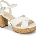 Kenneth Cole REACTION Women's Reeva Platform Heeled Sandal (6.5, Ecru)