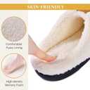 Parlovable Women's Slippers with Memory Foam, Wool-like Indoor Outdoor House Shoes with Anti-Skid Rubber Sole for Ladies, Gift for Women (Gray, M)