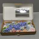 Ling's moment Fake Flowers Box, Faux Artificial Greenery Stems Foam Roses Poppy Gardenia Silk Hydrangea Peony Fabic Flower for Centerpieces Bouquet Wedding Floral Vase, English Pastel, Deluxe Combo